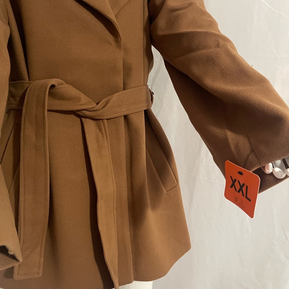 TAHARI Elegant Brown Women's Coat water resistant - Picture 4 of 17